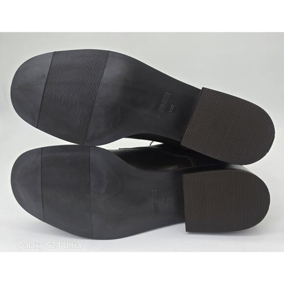 Details Brown Leather Combat Style Boots Cap Toe Lace Up Casual Bootie Men's 10C - Picture 4 of 12